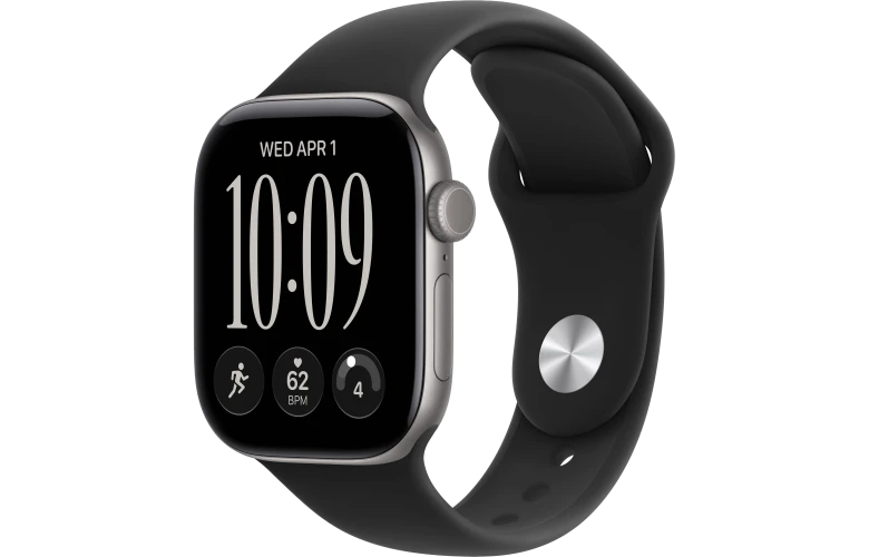 Смарт-часы Apple Watch Series 12, 42мм, Алюминиевый корпус Космический серый (Space Grey Aluminium), Cпортивный ремешок Черный (Black Sport Band) M/L