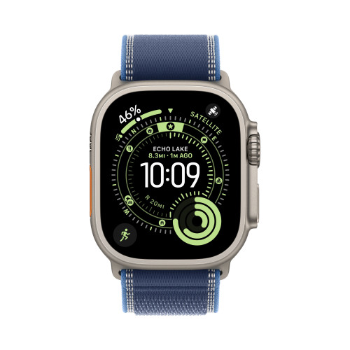 Смарт-часы Apple Watch Ultra 3, 49мм, Титановый корпус Натуральный титан (Natural Titanium), Ярко-синий ремешок (Bright Blue Trail Loop) M/L