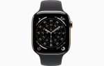Смарт-часы Apple Watch Series 11, GPS + Cellular, 46мм, Титановый корпус Золотой (Gold), Cпортивный ремешок Черный (Black Sport Band) M/L