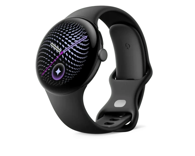 Смарт-часы Google Pixel Watch 5, 45мм, Алюминиевый корпус "Матовый черный" (Matte Black), Cпортивный ремешок "Черный обсидиан" (Obsidian) L