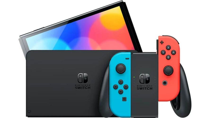 Игровая приставка Nintendo Switch OLED, Красно-синий (Mario)