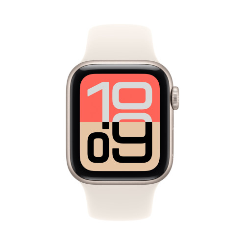 Смарт-часы Apple Watch SE 3, 40мм Алюминиевый корпус Сияющая звезда (Starlight Aluminum), Cпортивный ремешок Сияющая звезда (Starlight Sport Band) M/L
